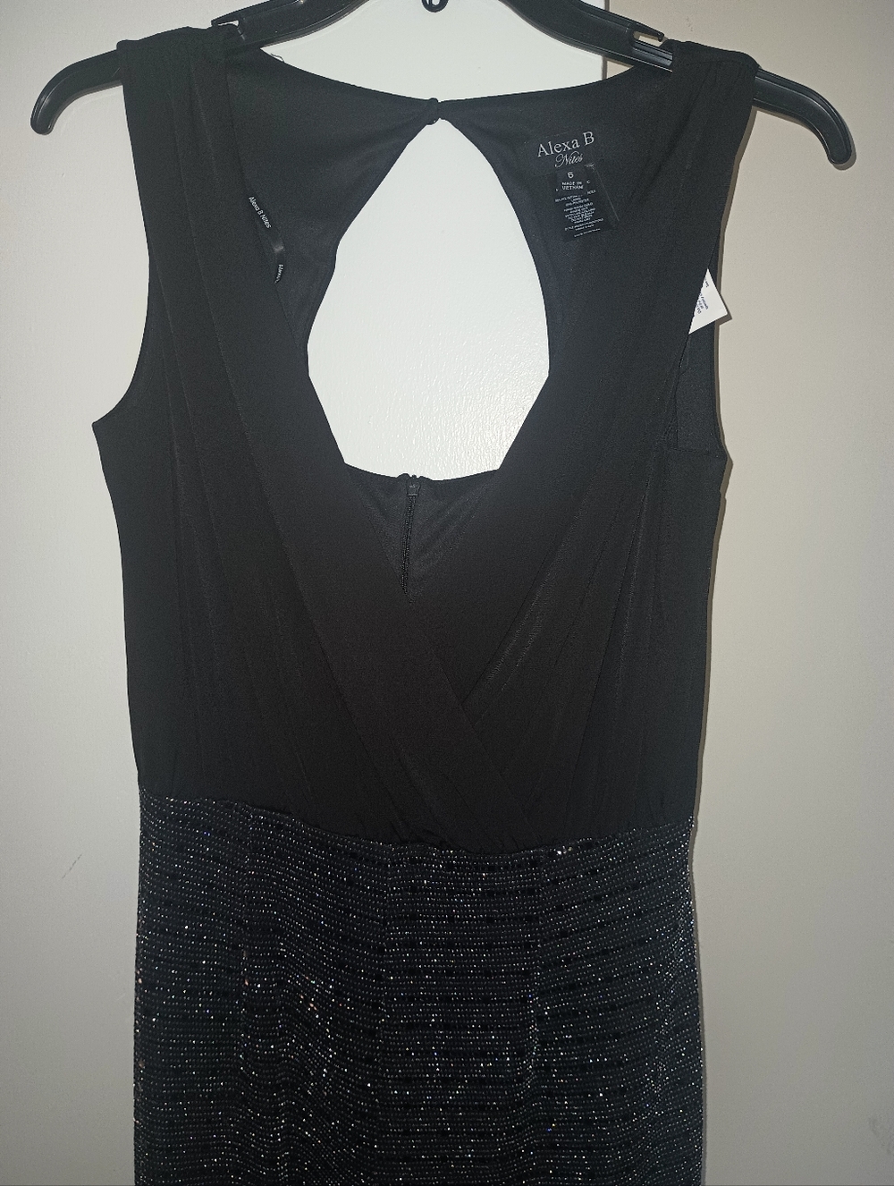 Alexa B Nights Black Sparkle like Cocktail Jumpsuit SZ6